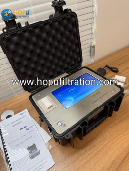 HOPU Oil Particle Counter for Lube Hydraulic Oil NAS and moisture PPM analyzer