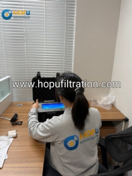 HOPU Oil Particle Counter for Lube Hydraulic Oil NAS and moisture PPM analyzer