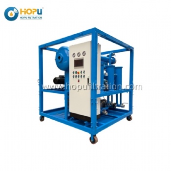 HOPU ISO Certified Two-stage Vacuum Transformer Oil Purifier, Insulating Oil Dehydration Filtration for Power Substation